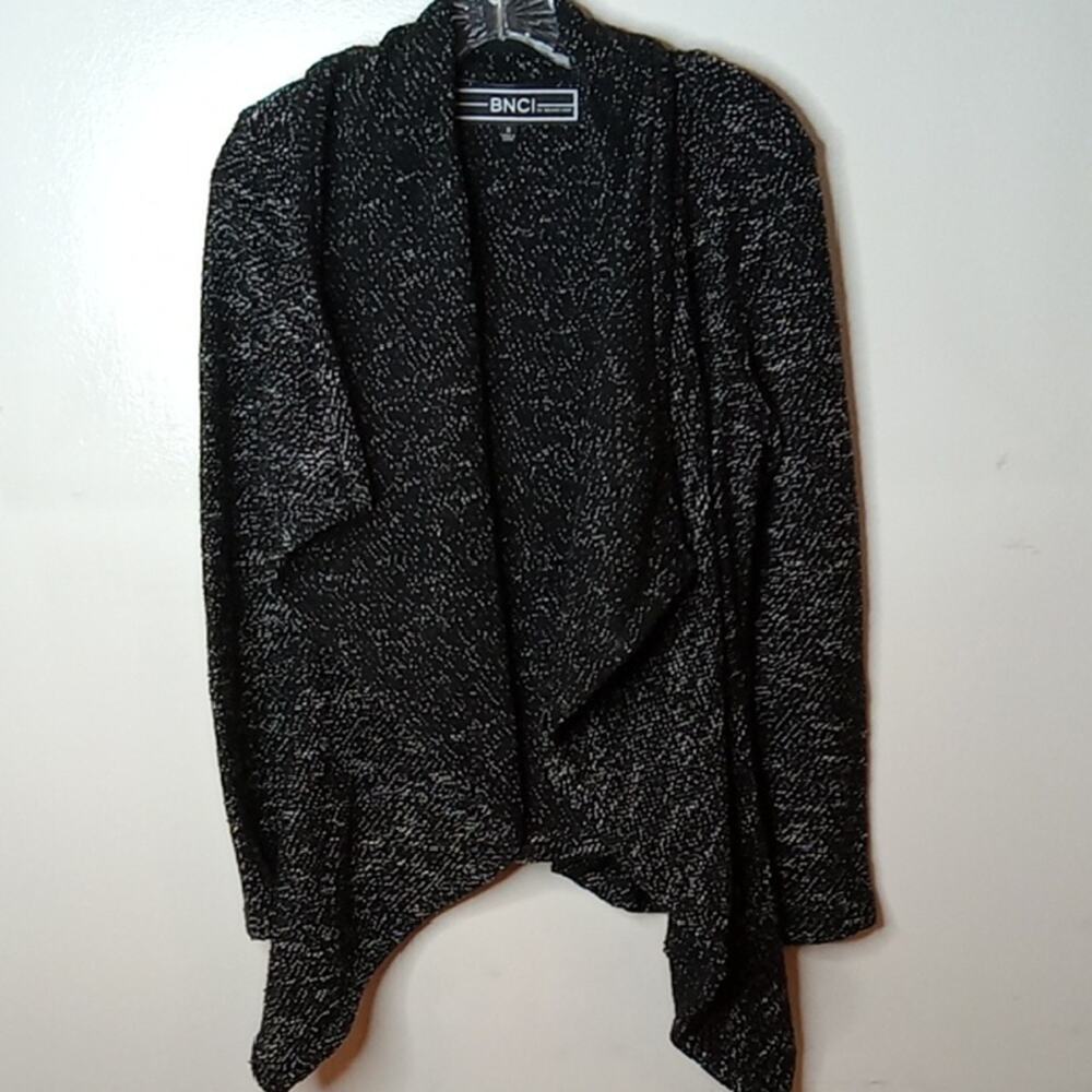 Blanc Noir Women's Size Small Textured Black and White Cardigan. Office,